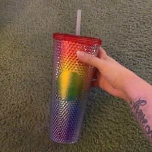 Diamond studded rainbow Starbucks Tumbler
